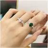 Wedding Rings Luxury Wed Diamond Designer Ring For Woman Real 925 Sterling Sier Green Oval Pink Water Drop 8A Zirconia Womens Engage Dhpjp