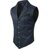 Mannen Elegant Vest Bloem Slim Fit Mannelijke Pak Vest Jurk Formele Jas voor Bruiloft Casual Vintage 240119