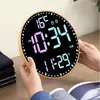 Zegary ścienne lite drewniane diody LED cyfrowa temperatura data wyświetlacza budzik budzik wycisze wiszący zegarek domowy wystrój