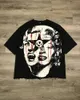 Herr t -skjortor överdimensionerade grafiska goth harajuku skjorta män kvinnor y2k topp punk hip hop tryck topps mode streetwear 2024