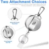 Porte-clés 2pcs rétractable Pull Key Ring ID Badge Longe Nom Tag Porte-carte Recul Bobine Clip de ceinture