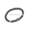 Beaded Black Diamond Zircon Box Magnet Beads Strands Bracelet Wristband Cuff Women Men Fashion Jewelry Drop Delivery Bracelets Dhbcz