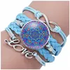 Charme pulseiras atualizar infinito amor mandala mtilayer envoltório tecer flor cabochão pulseira para mulheres crianças moda jóias gota d dh4j3