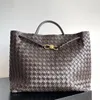 10Aデザイナーバッグ最高品質のショルダーバッグAndiamo Womens Bag Luxury Handbag 42cm Stripesチェックチェック柄のタータンデザイナートート本物の革の幾何学箱