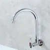 Mutfak muslukları duvar monte 360 ​​döner lavabo musluğu tek kollu delik sebze yıkama havzası soğuk su