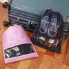 Storage Bags 10PCS Transparent Dustproof Moistureproof Drawstring Bag Travel Shoe Covers Protection Non-woven