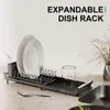 Kitchen Storage 1PCS Dish Drying Rack Utensils Drainer With Drain Basket Countertop Dinnerware Organizer