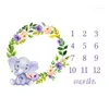 Coperte Fasce Cartoon Elefante Ghirlanda Baby Pography Coperta Sfondo Panno Born Milestone Prop 100 120Cm Drop Delivery Kids Ma Otpbs
