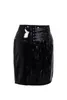 Rokken Vetersluiting Rits Wetlook Glanzend Vinyl Leer Sexy High Street Bodycon Minirok Vrouwelijke taille Kort