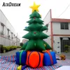 wholesale Éclairage LED Sapin de Noël gonflable nouveau design 10 mH (33 pieds) publicitaire faisant exploser le ballon d'arbres de Noël avec ventilateur