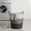 Foldable Laundry Basket Dirty Clothes Storage Plastic Rattan Toys Organizer Home Portable Sundries Bin 240125