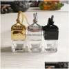 Diffuseurs d'huiles essentielles voiture par pendentif verre bouteille vide désodorisant intérieur bouteilles de parfum ornement de rétroviseur suspendu décor Dhej8