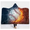 Collectable Outdoor Baseball Football Filt Sherpa Softball Sports Theme Hooded Cape Soccer Bathing Handduk Dding Filtar Drop Delive Otef3