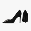 Women 6CM 8CM 10CM High Heels Women Shoes Black Satin Silk Dress Bling Crystal Rhinestone Buckle Pumps Lady Wedding Dress Pumps 240118