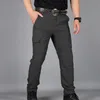 Mężczyźni Spodnie Casual Cargo Spodnie militari taktyczne spodnie Armia Mężczyzna Wodoodporne Wodoodporne Multi-Pockets Rozmiar S-5xl Plus Size 240124