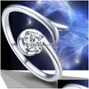 Solitaire Bague Horoscope Signe Femelle Ouverture CZ Anneaux 12 Rétro Couple Twee Signes Bijoux De Mode Pour Les Femmes Cadeau Drop Ship Livraison Dhh1M