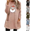 Felpe con cappuccio da donna Giacca calda con cappuccio Donna Casual Felpa doppia sfocata Maglioni pullover con zip in pile sintetico Morbido quartiere da donna