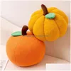 Cushion/Decorative Pillow 2024 Halloween Pumpkin Soft Persimmon Orange P Home Decoration Drop Delivery Garden Textiles Dh0Do