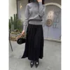 Mi24 Early Spring New Fashionable High-end Waist Letter Collage Design, Simple and Versatile High Waist Pleated Half Length Skirt