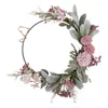 Decorative Flowers Artificial Garland Hoop Wreath Front Door Dried Creative Pendant