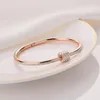 Bangle 316L Stainless Steel Three-layer Mud Inlaid With Crystal Retro Spiral Opening For Women Bijoux Acier Inoxidable