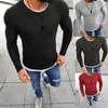 Herrenpullover Pullover Dünner einfarbiger Pullover Langarm gestrickt Plus Size Winter Männer Herbst Slim T-Shirt Basic O Neck Schwarz Rot Spri