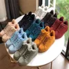 Loro Round Deep-Mouth Suede Sneakers Shoes Sheep Toe Casual Lace-Up Loafers Lp Beaver Wool Warm Thick Soles Shoes Chaussure Schuhe