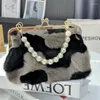 Evening Bags 2024 Women's Fur Bag Mink Furry Large Capacity Shopping Luxury Handbag Chain Crossbody Female Messenger