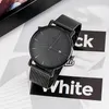 Burei Men's Fashion Minimalist Wrist Watch Waterproof Watches Enkla ultra tunna klockor Analog kvartsdatum med rostfritt stålnätband