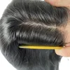 20 tum europeiskt jungfruligt mänskligt hår naturlig färg 150% densitet 4x4 Silk topp full spets med PU runt peruker för vit kvinna