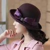 2023 Ladies Winter Bucket Hat Mother Outdoors 100 Australia Wool Cloche Hat Women Good Quality Elegant Fedora 240126