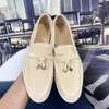 Designer Luxe Loro schoenen Tod LP -schoenen voor damesheren Hoge kwaliteit Kasjmier lederen man Loafers Hoge elastische rundvlees pees bodem mode casual platte hielschoen