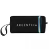 Sacos cosméticos Argentina Argentina Flag Bag Mulheres Maquiagem Viagem Impermeável Organizador de Higiene Pessoal Armazenamento