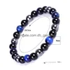 Perles Strand Trois Couleurs Hématite Oeil De Tigre Noir Onyx Bracelet Pierre Naturelle Bracelets De Perles Bracelet Pour Hommes Femmes Bijoux De Mode Dhn8W