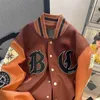 American Retro Letter Flocking Splicing Jacket Female Y2K High Street Fashion Hiphop Loose Tooling Baseball Uniform 240122