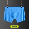 Calzoncillos Boxer Sexy para hombre, ropa interior corta sin costuras para hombre, ropa interior de seda de hielo para hombre, bragas transpirables ultrafinas y cómodas de talla grande