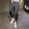 Men's Suits 2024 Brand Pants Men Pleated Korean Fashion Ankle Length Streetwear Casual Male Suit Stripe Trousers 28-38