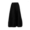 Rokken Faldas Satijn Lang Voor Dames Mode Elegante Vintage Hoge Taille Effen Losse A-lijn Party Maxi Rok Casual Kantoor Dame