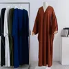 Ethnic Clothing Fashion Abaya Muslim Open Cardigan Women Bat Sleeve Long Maxi Dress Turkey Kimono Islamic Arab Robe Dubai Femme Eid Ramadan