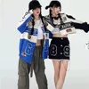 Veste de baseball de moto amovible femmes style américain rétro course Couple costume veste printemps automne goth harajuku hauts 240126