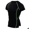 Ropa de motocicleta 2024 Deportes Correr Cuello redondo Body Fitness Manga corta para hombre Secado rápido Humedad Wicking Elástico Camiseta Dro Otlx7