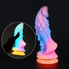 Gode lumineux Anal Sex Toys pour femmes hommes coloré brillant gode pénis énorme Dragon monstre gode godemichet anal jouets pour adultes 240126