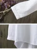 여성용 블라우스면 흰 셔츠 탑 탑 Mujer Office Long Sleeve 한국인 느슨한 캐주얼 수직 V- 넥 셔츠 탑 Blusas de