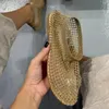 Mocasines de cristal para mujer, zapatos planos de malla de diseñador de marca de lujo, zapatos informales para caminar, vestido poco profundo de verano, botas frescas, sandalias 240130