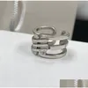 Banda anéis hip hop designer carta padrão anel bague retro sier casal aberto para homens mulheres senhora festa amantes presente noivado drop deli otpkc