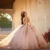 Roze Quinceanera Jurken 2024 Sweetheart Off Schouder Prinses Zoete 15 16 Jaar Oud Verjaardag Prom Party Gown Ruglooze Gala Gift