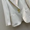 ヨーロッパのファッションブランドポロカラー長袖ゴールドバックル装飾スーツジャケット
