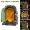 Garden Decorations Fairy Gnome Door Figurines Elf Home Wooden Art Tree Sculpture Statues Ornament Outdoor Decoration