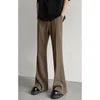 Men's Suits Brown Black Suit Pants Men Fashion Social Mens Dress Korean Loose Casual Flared Office Formal Trousers M-2XL