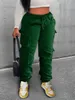 LW Einfarbige Taschen-Jogginghose, Seitentaschen, Kordelzug, Cargohose, Damen, dehnbar, trendige Freizeithose 240129